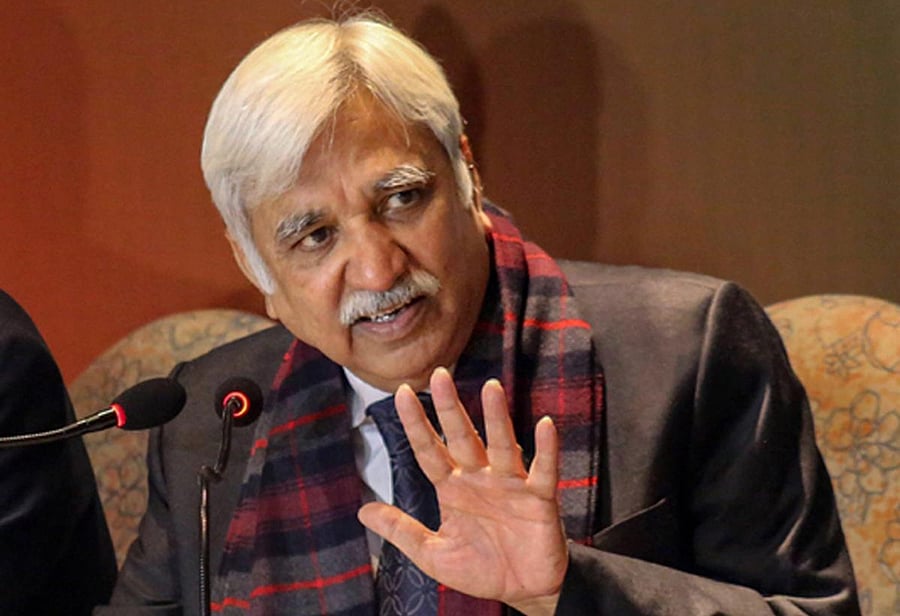 Chief Election Commissioner Sunil Arora addresses a press conference in Jammu. PTI