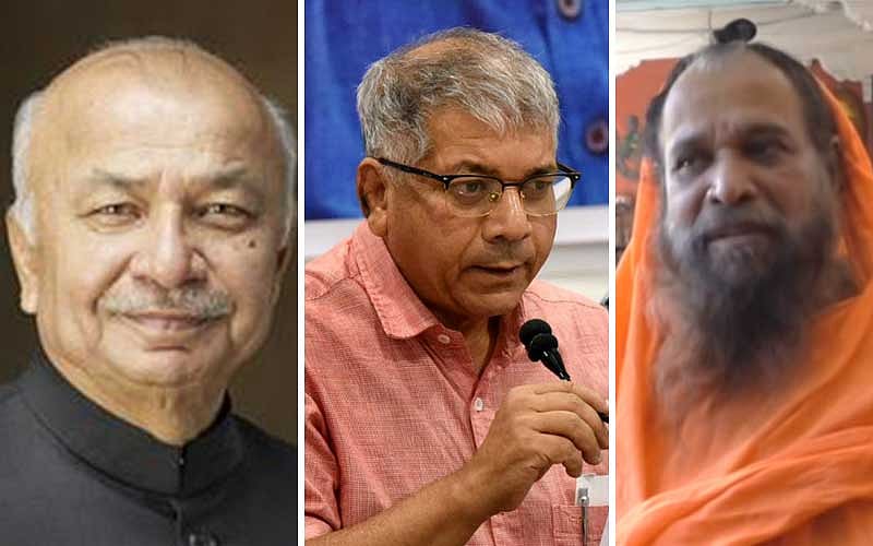 Sushilkumar Shinde (Congress), Jai Siddheshwar Shivacharya Swami (BJP) and Prakash Ambedkar (VBA)