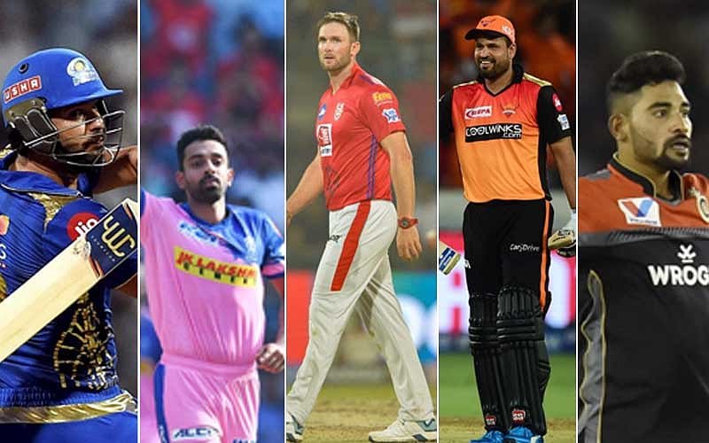 Yuvraj Singh, Dhawal Kulkarni, Hardus Viljoen, Yusuf Pathan and Mohammed Siraj (Agencies)