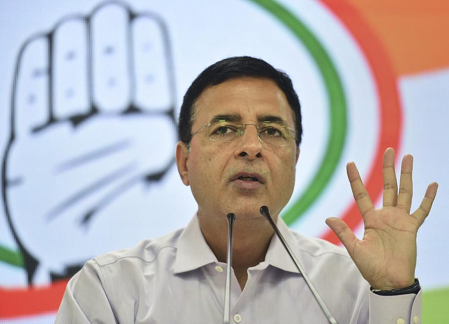 Congress spokesperson Randeep Singh Surjewala. (PTI Photo)