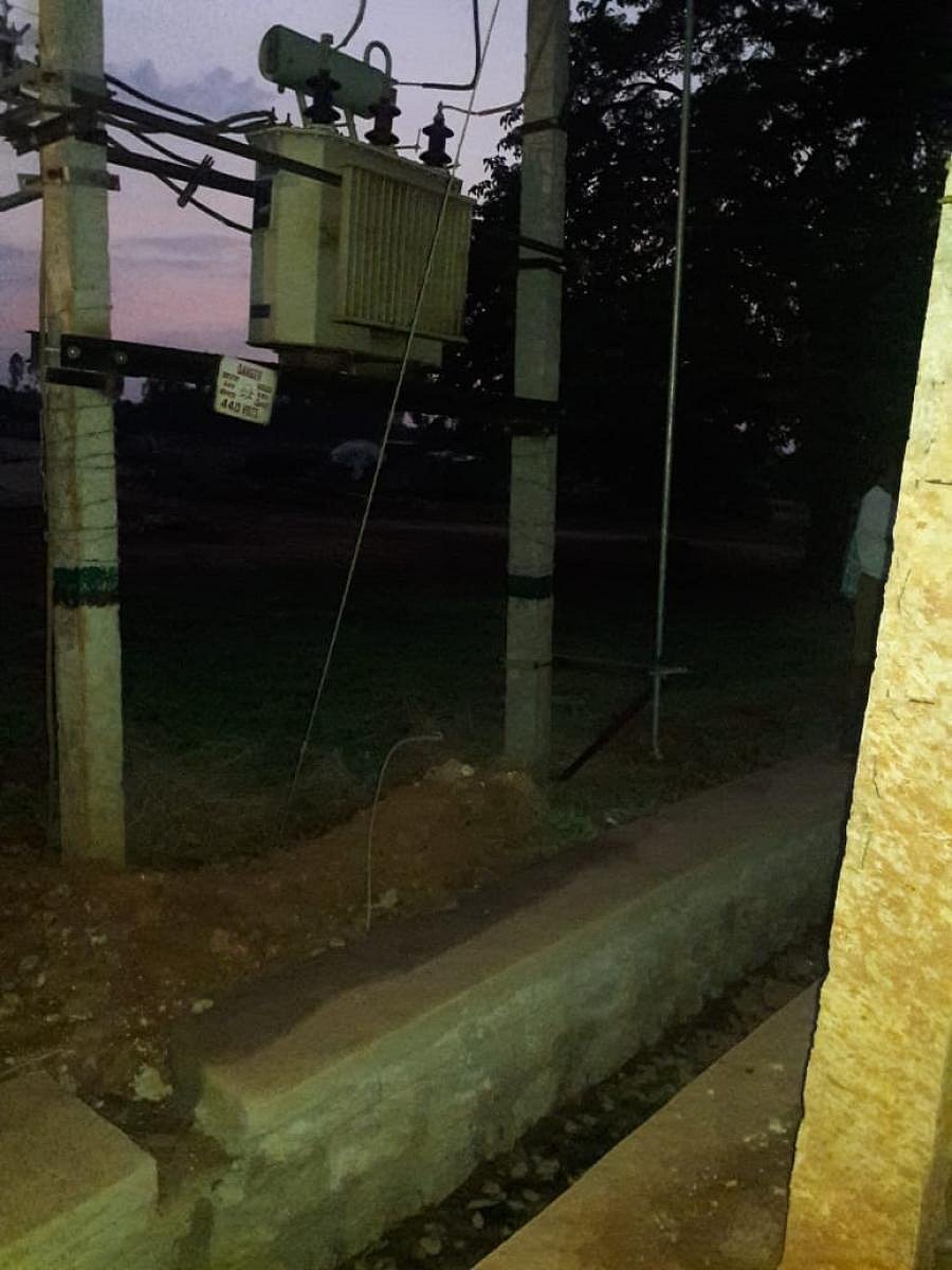 The transformer switch (extreme right) that seven-year-old Sharanya touched. 