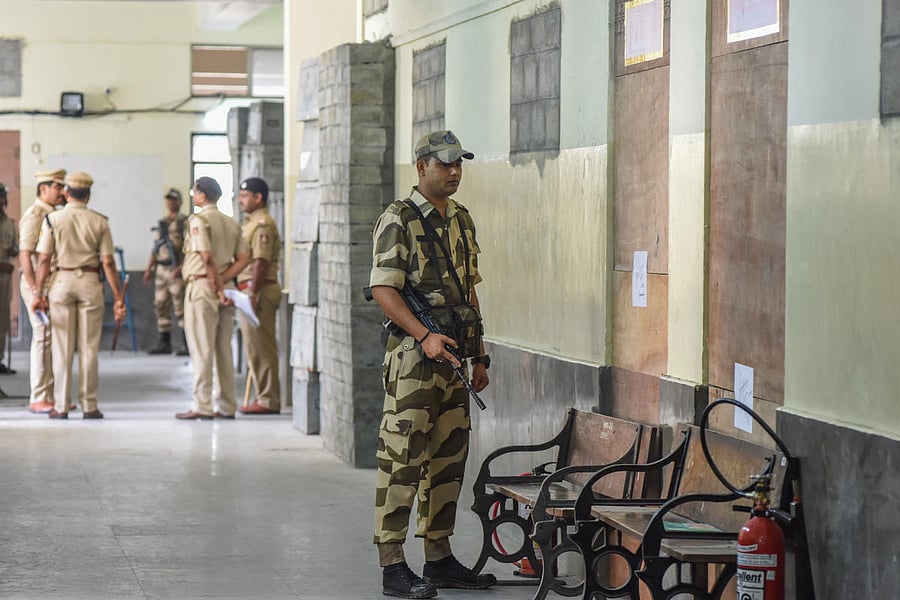 Polling agents seen moving from place to place will be sent out of the counting station. DH PHOTO