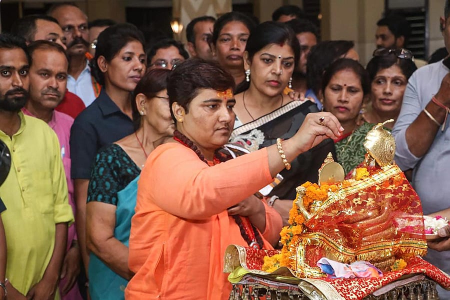 BJP candidate from Bhopal constituency Sadhvi Pragya Singh Thakur (photo PTI)