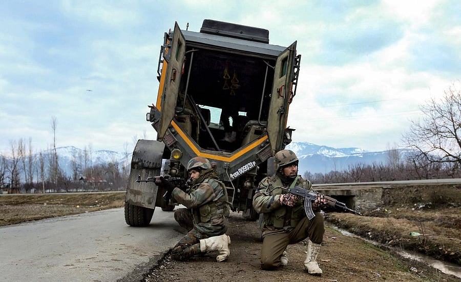 PTI file photo of encounter operation in Handwara. 