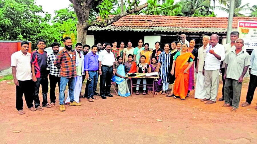 MLA Angara visited Jattipalla ward polling booth in Sullia during the polling on Wednesday.