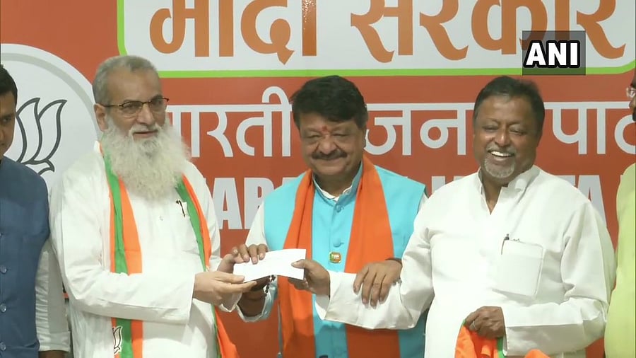 TMC MLA Monirul Islam became the third legislator to desert the ruling party in West Bengal after the reverses in the Lok Sabha polls Photo: ANI Twitter Image