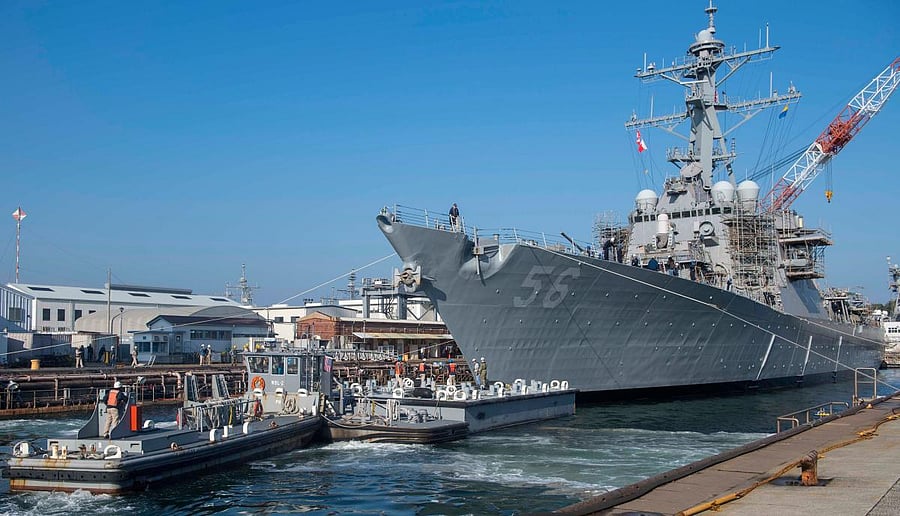 USS John S. McCain Undocking (Photo AFP)
