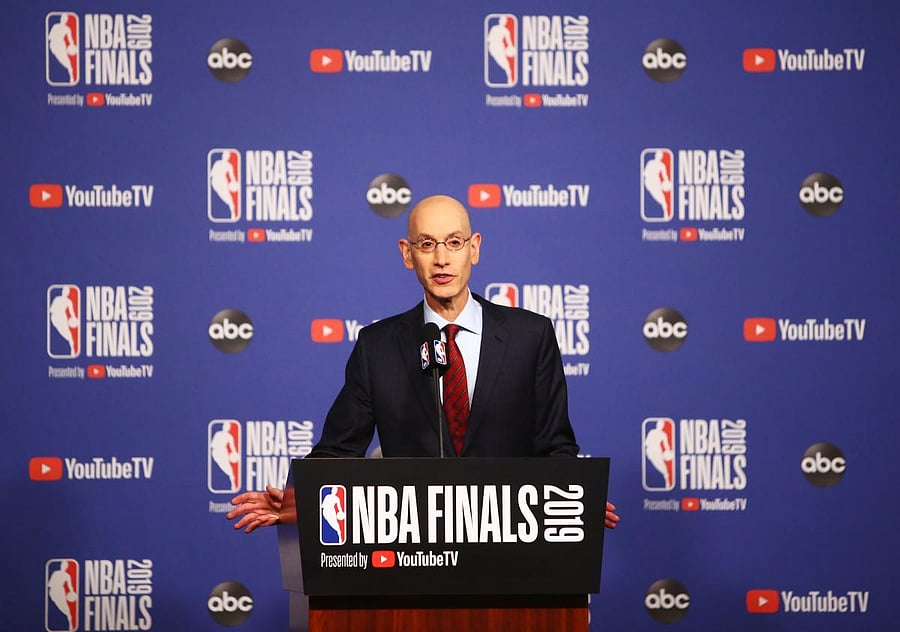 NBA Commissioner Adam Silver speaks before Game One of the 2019 NBA Finals between the Toronto Raptors and the Golden State Warriors at Scotiabank Arena. (Photo by AFP)