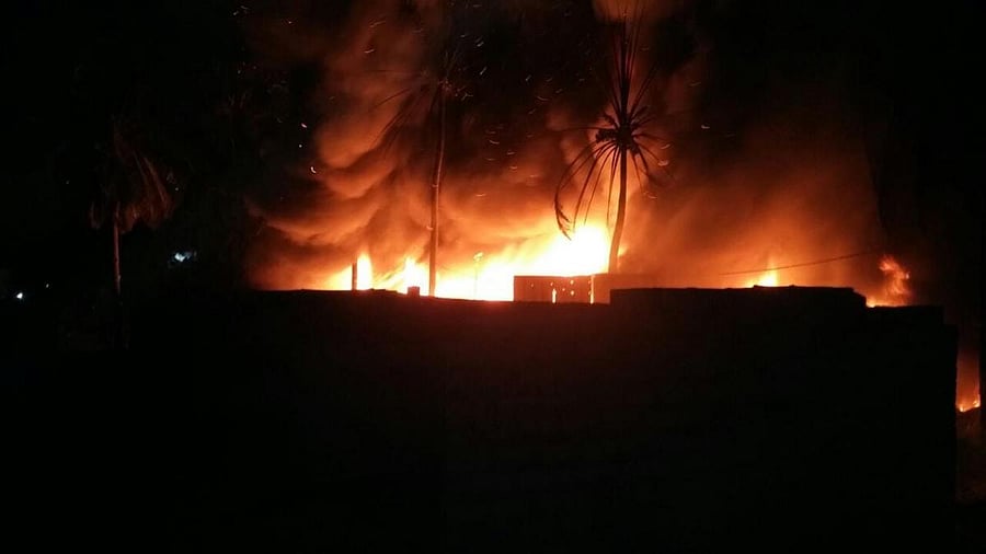 Firefighters believe there was no loss of life or limb as the warehouse was locked from the outside.