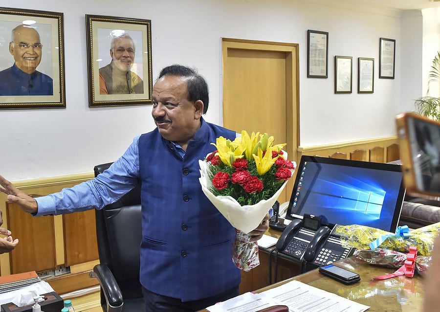 Union Health Minister Harsh Vardhan Friday urged doctors to exercise restraint and continue serving patients (Photo PTI)