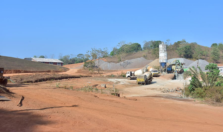 Work going on at a snail's pace at the site of proposed Veterinary hospital and college in Koila in Puttur taluk.