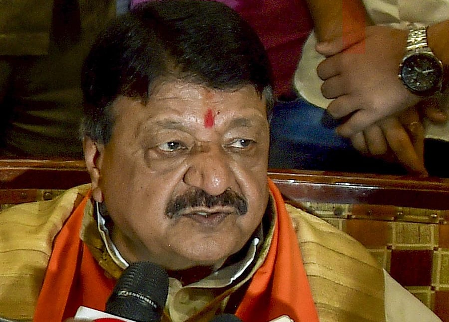 BJP National General Secretary Kailash Vijayvargiya talks to the media. (PTI Photo)