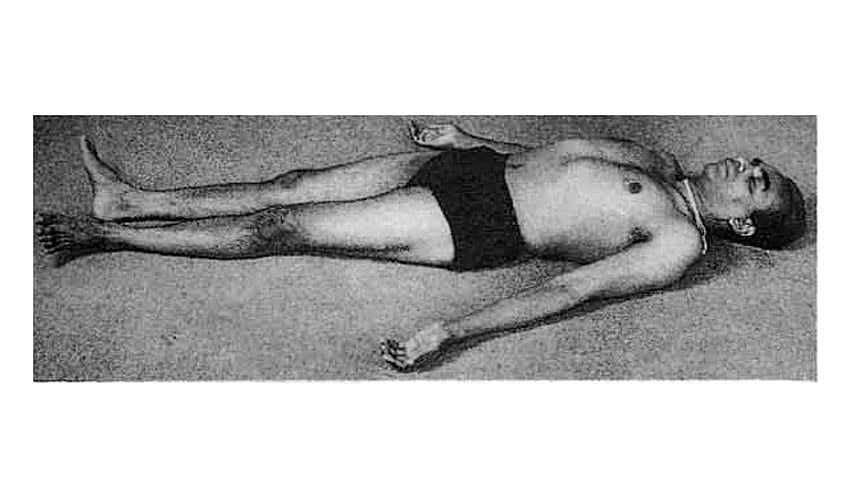 Dr BKS Iyengar in Savasana. Picture credit: BKS Iyengar/ Light on Yoga