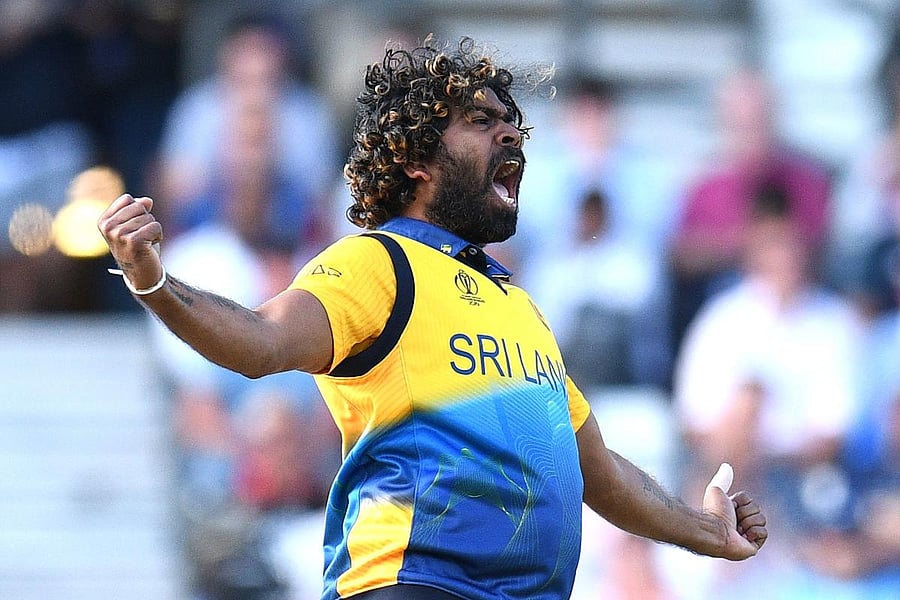 OLD WARHORSE Sri Lanka's Lasith Malinga celebrates the wicket of England's Jos Buttler. AFP