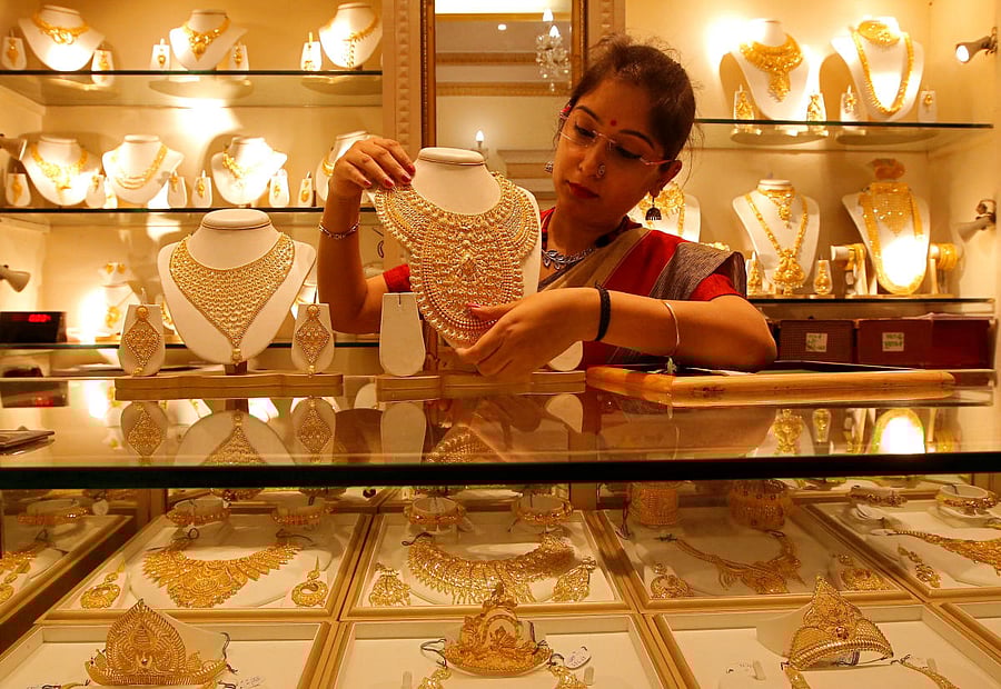 Gold prices on Friday zoomed Rs 590 to Rs 34,800 per 10 gram in the national capital following Budget announcement of increase in custom duty on the precious metal to 12.5 per cent from 10 per cent. Reuters file photo