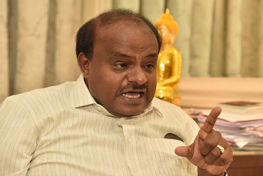 Chief Minister H D Kumaraswamy during an interview in Bengaluru. DH Photo/ Janardhan BK
