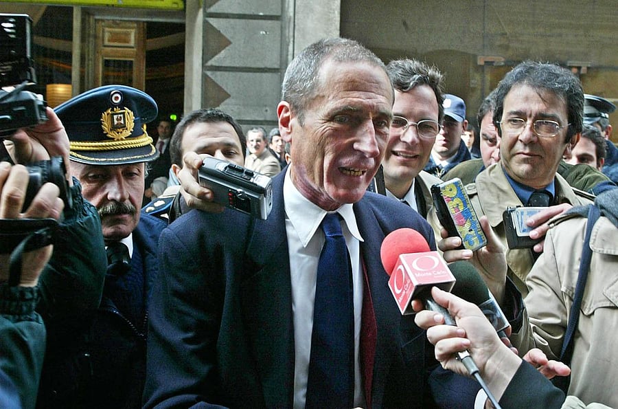 In this file photo taken on September 02, 2004, Uruguay's former Foreign Affairs Minister Juan Carlos Blanco speaks to the press in Montevideo, 02 September 2004. AFP