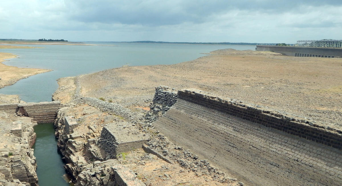 A view of the KRS dam in Srirangapatna taluk, Mandya district.