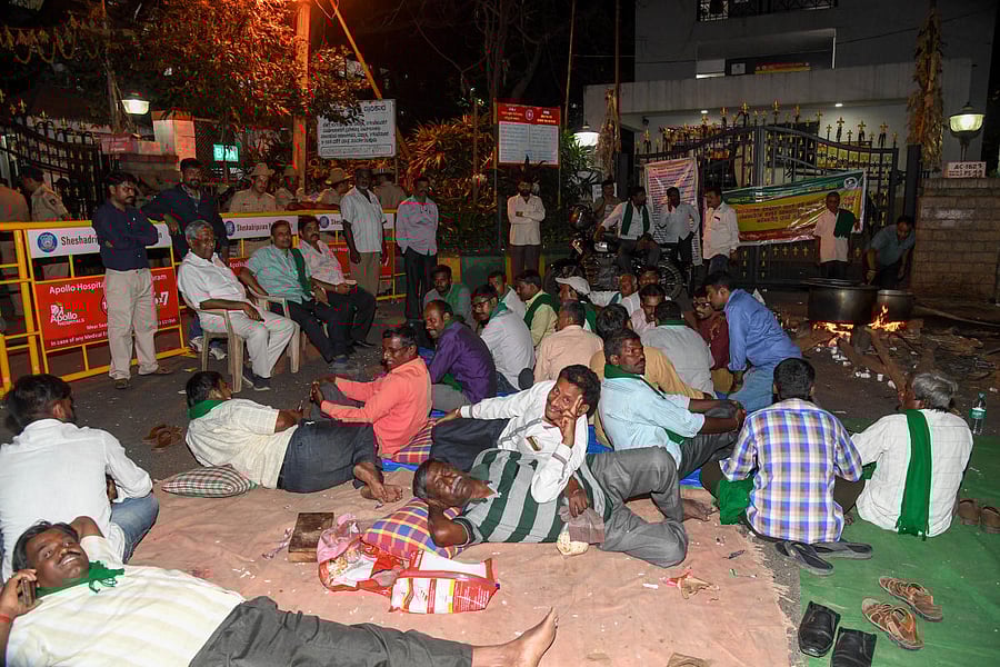 Earlier this year, farmers had staged a protest, demanding compensation over the formation of the Shivaram Karanth Layout. DH FILE Photo/ B H Shivakumar