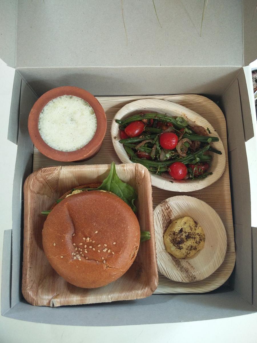 Purple Basil uses bowls made of areca leaf and paper. Pic credit Rashmi Ghale