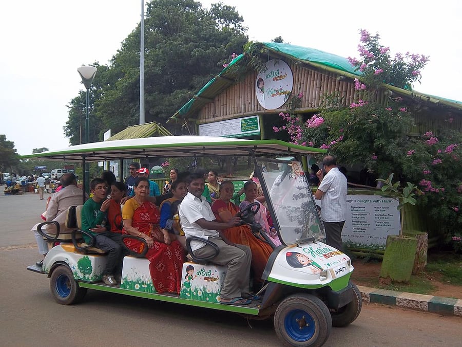 Eco-friendly: Citizens want visitors and officials to walk or move around using a battery-operated vehicle. DH photo