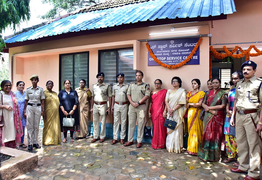 Mangaluru City Police Commissioner Sandeep Patil attends the inauguration of One Stop Service Centre in Pandeshwar, Mangaluru, on Wednesday.