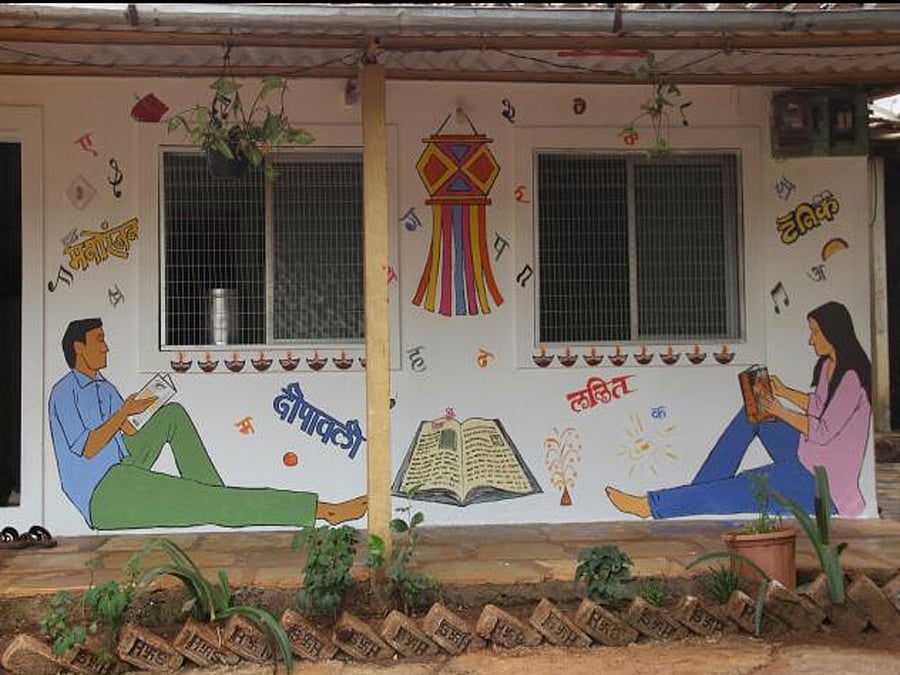Led by Education minister Vinod Tawde, this project was undertaken by the Marathi Bhasha department wherein 25 artistically decorated locations around the village will turn into reader hot spots with display of books ranging from literature, poetry, religion, women and children, history, environment, folk literature, biographies and autobiographies to festival specials. Picture courtesy Twitter