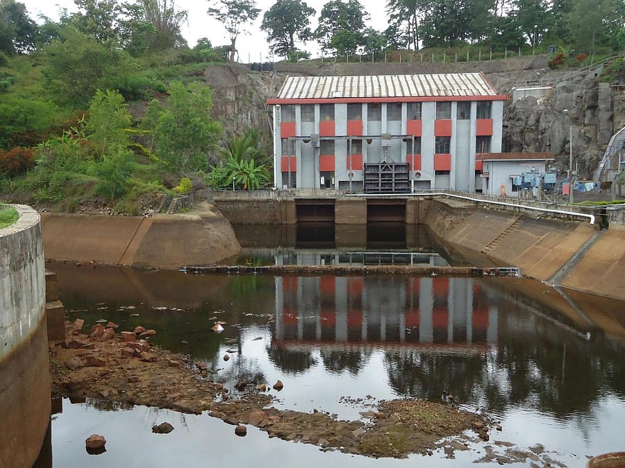 A view of the EDCL power generation unit near Harangi reservoir.