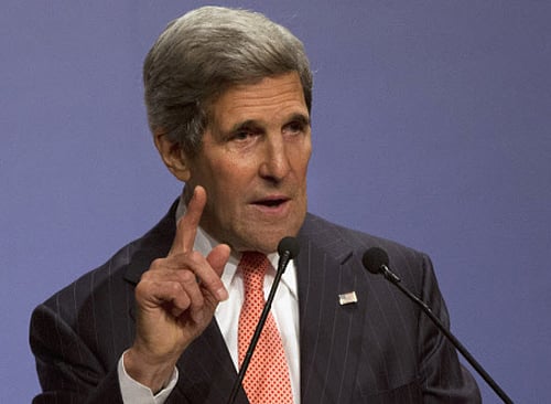 U.S. Secretary of State John Kerry speaks about climate change at the India Habitat Center in New Delhi, June 23, 2013. It is Kerry's first visit to India as U.S. Secretary of State. REUTERS.