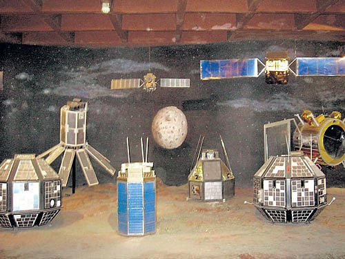 A display of satellite models in the Space Gallery. Photos by A Varsha Rao