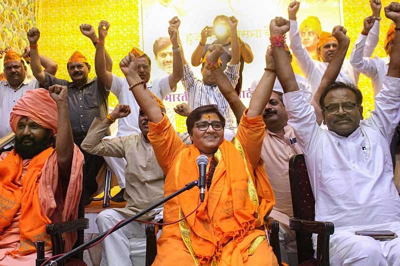 The Hindi word ‘Pragya’ means enlightened consciousness. But the saffron clad ‘Sadhvi’, the BJP’s new Hindutva poster-girl, is more in the news for her vituperative comments. (PTI File Photo)