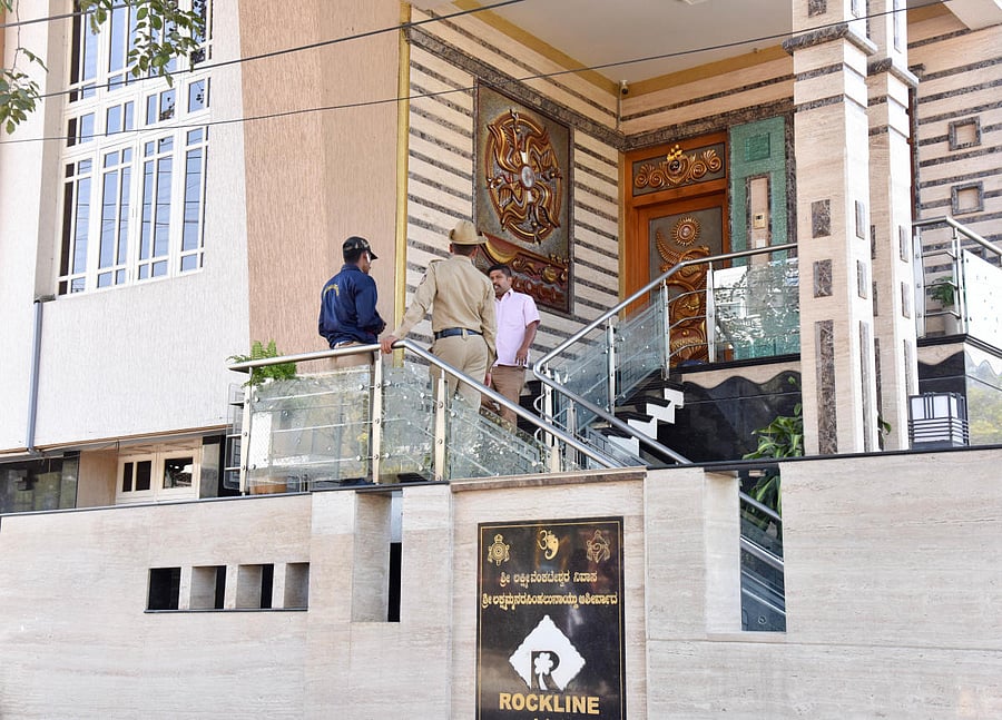One of the many houses raided on Thursday. This one belongs to producer Rockline Venkatesh.