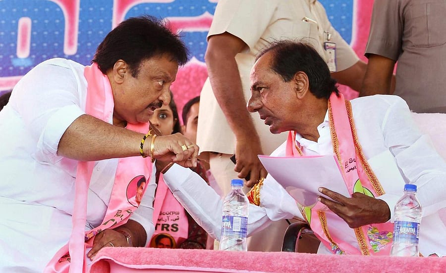 While BJP Telangana unit offered a friendly hand to TRS in case of a Hung Assembly, the AIMIM said it stands by the TRS in case of political exigency. (PTI File Photo)