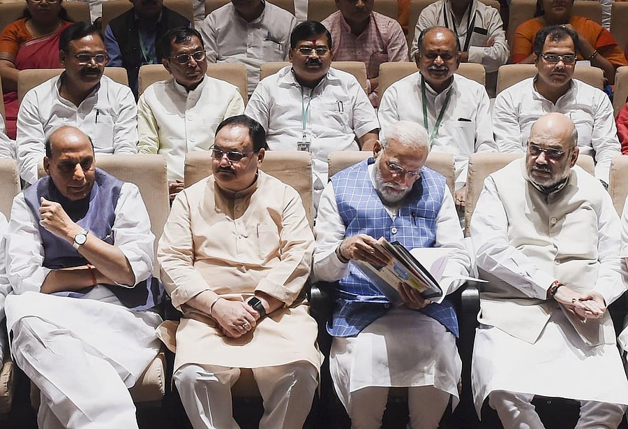 The BJP top brass is said to be in a dilemma on the Karnataka political developments. PTI