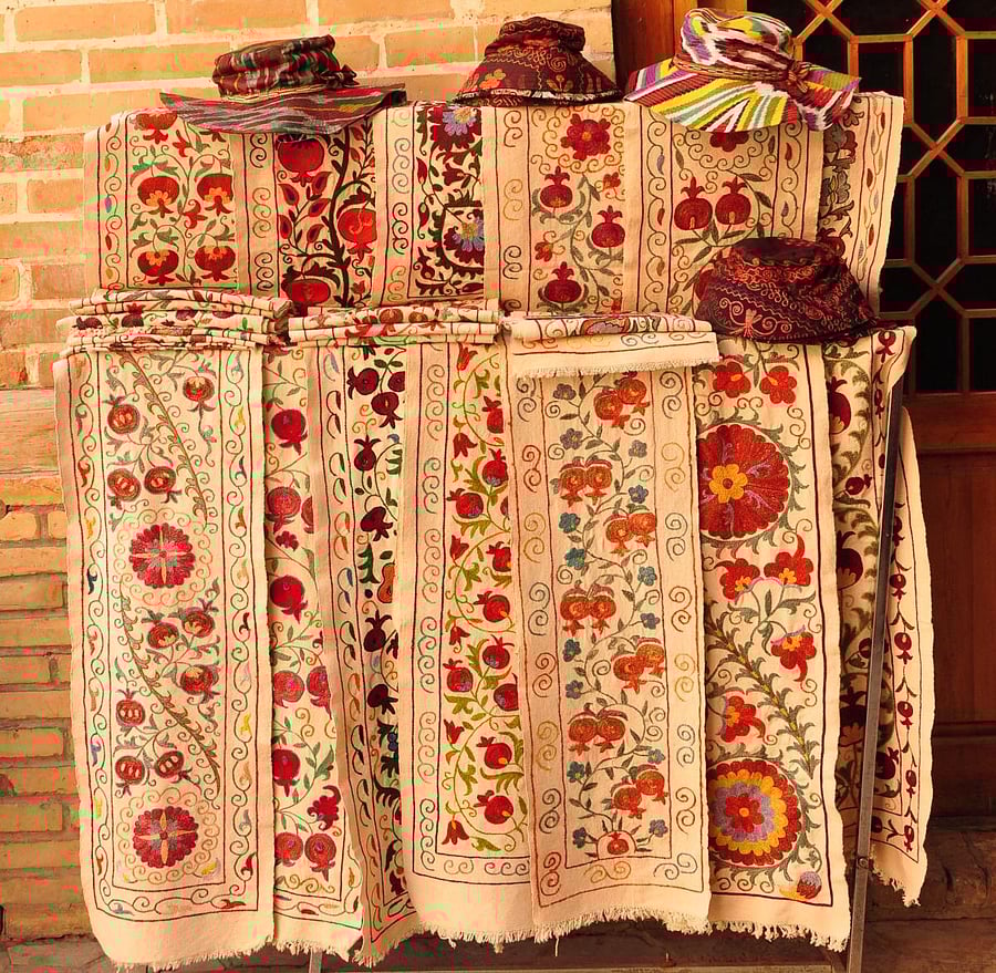 INTRICATE Suzani needlework. PHOTOS BY AUTHOR