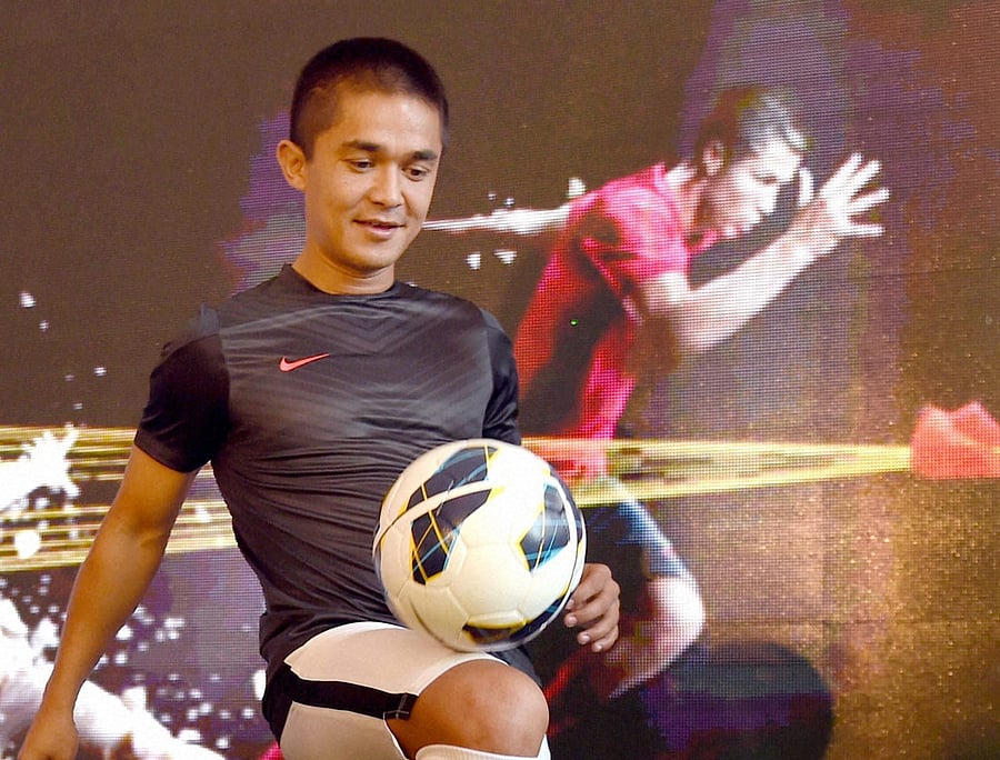 National captain Sunil Chhetri has joined former Indian team manager Eric Benny's initiative with French Ligue 1 club FC Metz to develop Indian football at the grassroots. PTI file photo