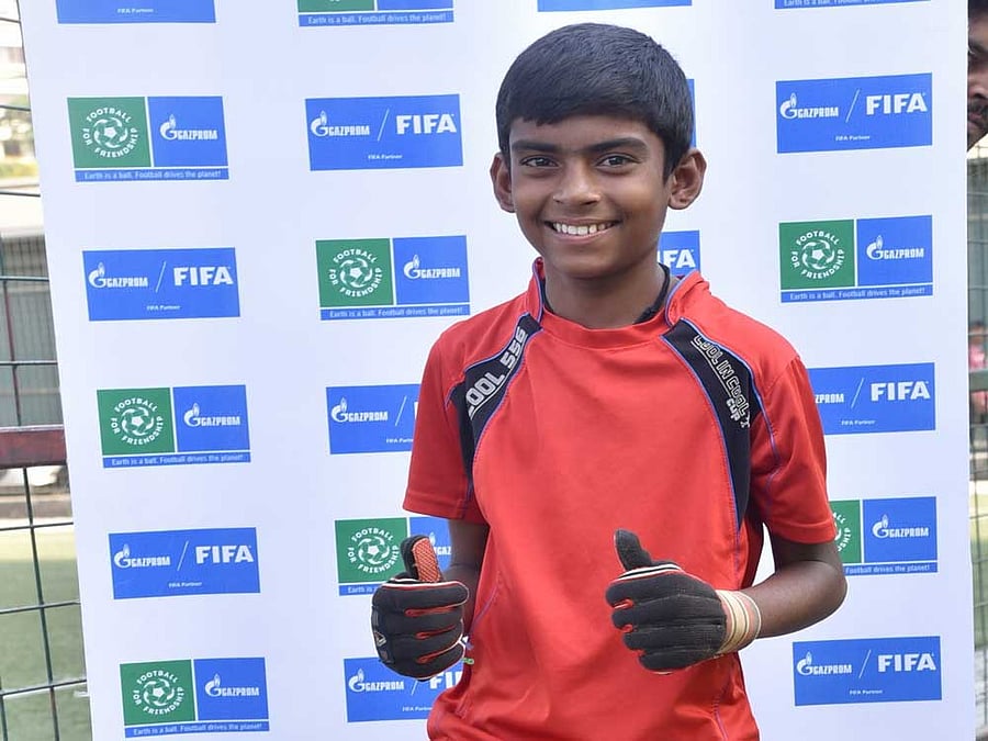 Budding goalkeeper Sujal Kahar, a 12-year-old football enthusiast from Mumbai, has been shortlisted as India's representative at the global Football for Friendship (F4F) social programme. DH photo