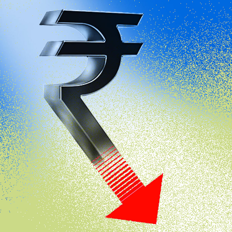 Forex traders strengthening of the greenback vis-a-vis other currencies overseas and cautious opening in domestic equities weighed on the local unit.