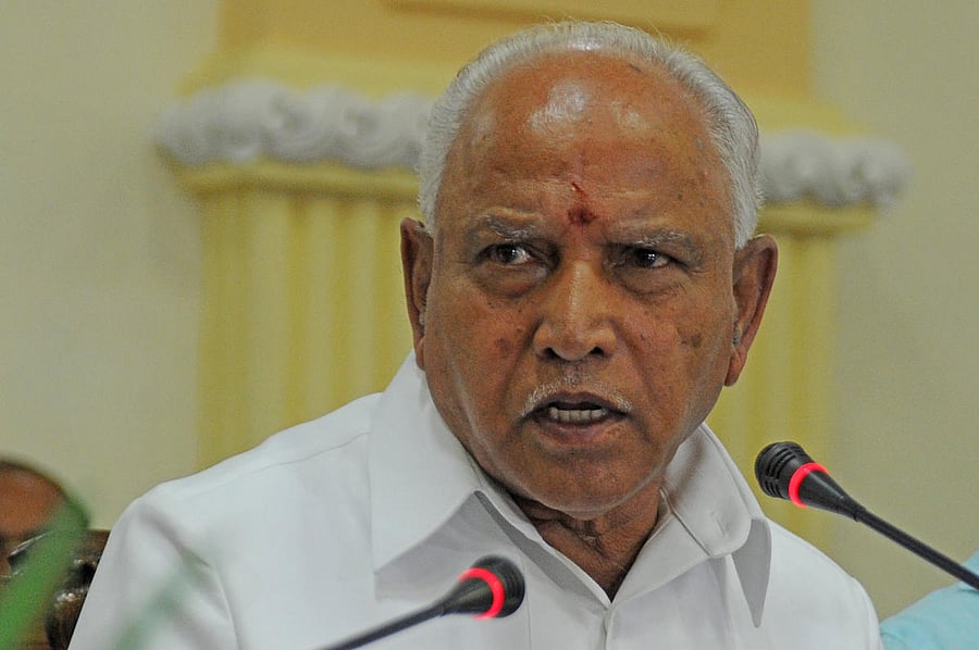 B S Yediyurappa has been criticised for planning to hold state MPs meeting at a five-star hotel in Delhi. (DH file photo)
