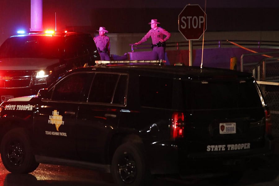 Police keep watch outside Walmart, El Paso where the first shooting of the day took place (Getty Images/AFP)
