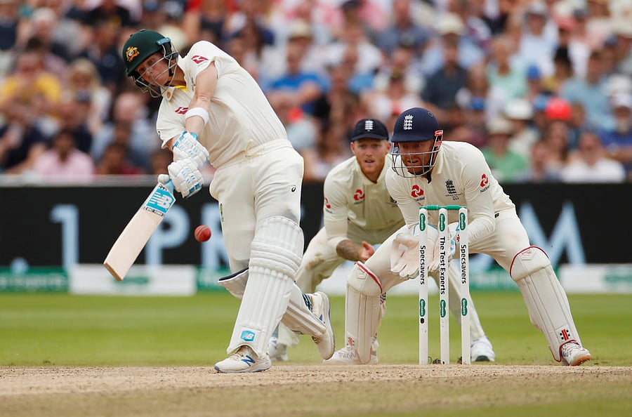 Australia's Steve Smith hits a four (Reuters Photo)