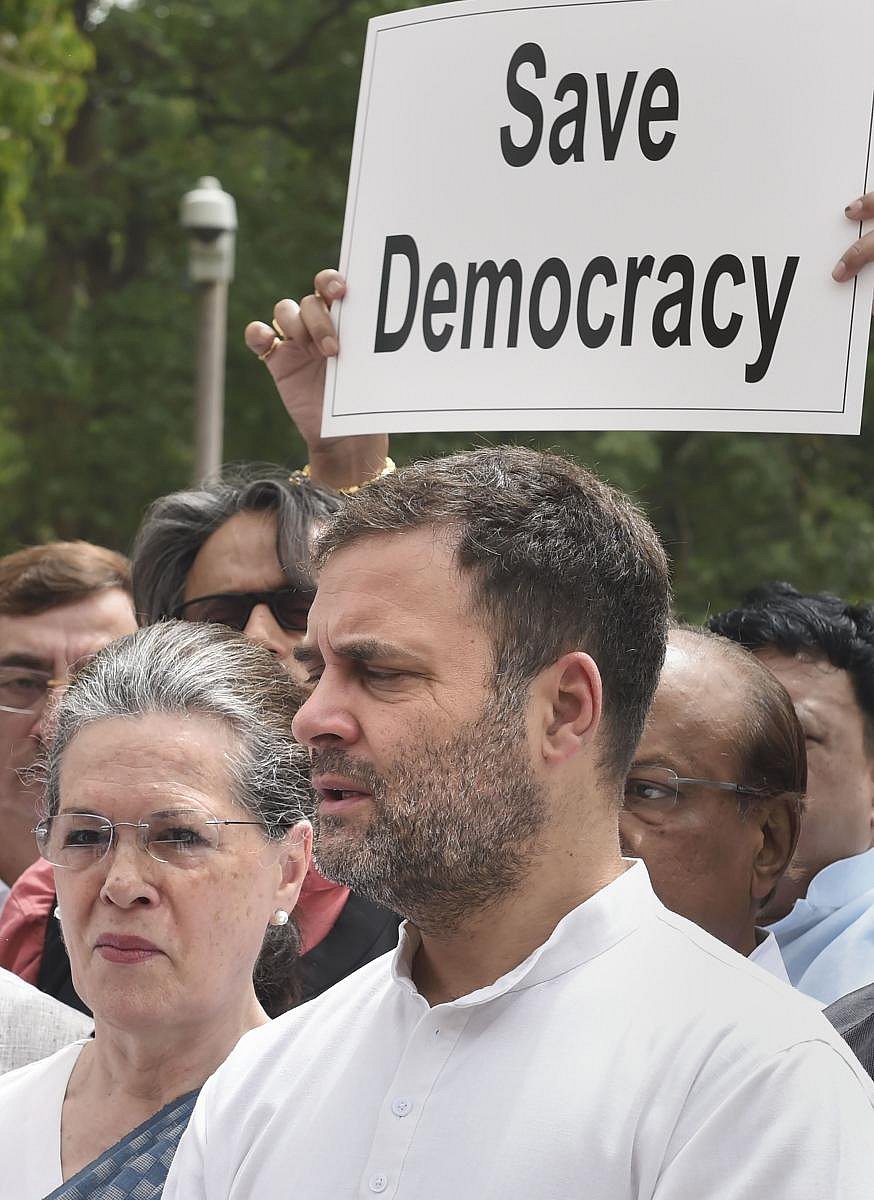 Rahul Gandhi accuses BJP of abusing its power to "tear apart" Jammu and Kashmir. (PTI Photo)