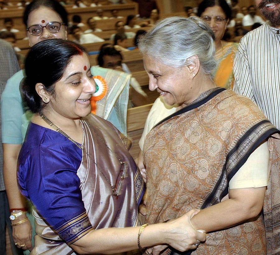 As the news of her demise spread, even leaders from Opposition parties vied with each other in showering lavish praise on former External Affairs Minister Sushma Swaraj. File photo