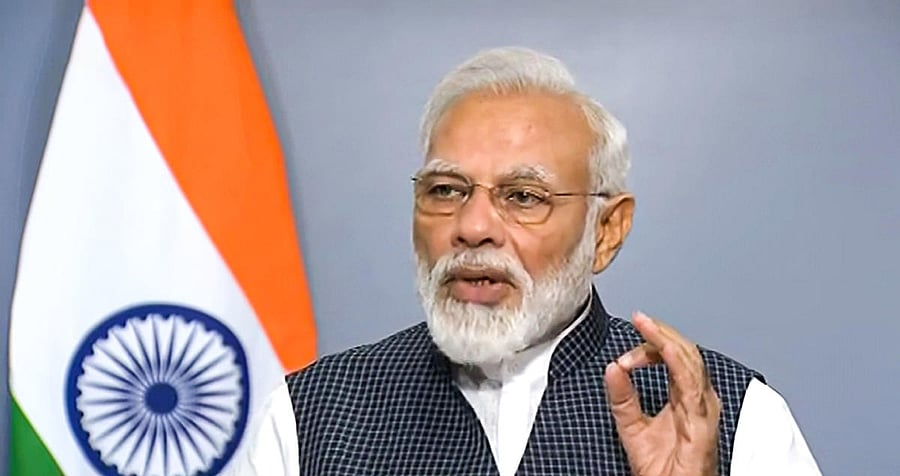 Prime Minister Narendra Modi addresses the nation. PTI Photo