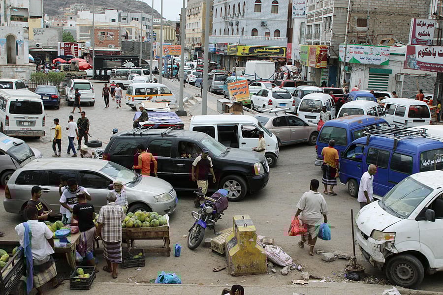 People walk at a market in downtown Aden, Yemen. Reuters Photo