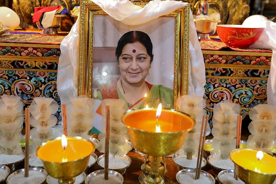 Special prayers for the former external affairs minister were performed at Simtokha Dzong on Wednesday. (AFP Photo)