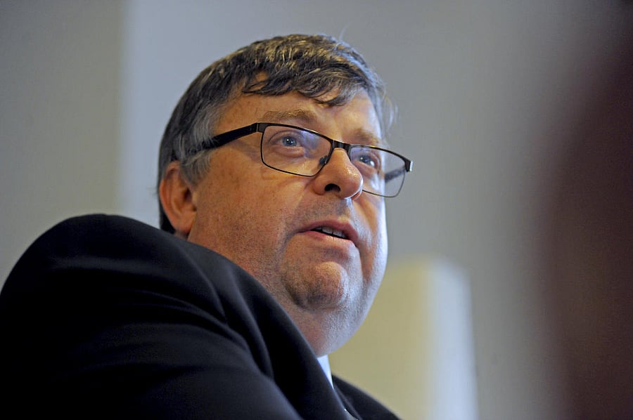 British Deputy High Commissioner Dominic McAllister during an interaction with Deccan Herald in Bengaluru on Thursday. (DH Photo by Pushkar V)