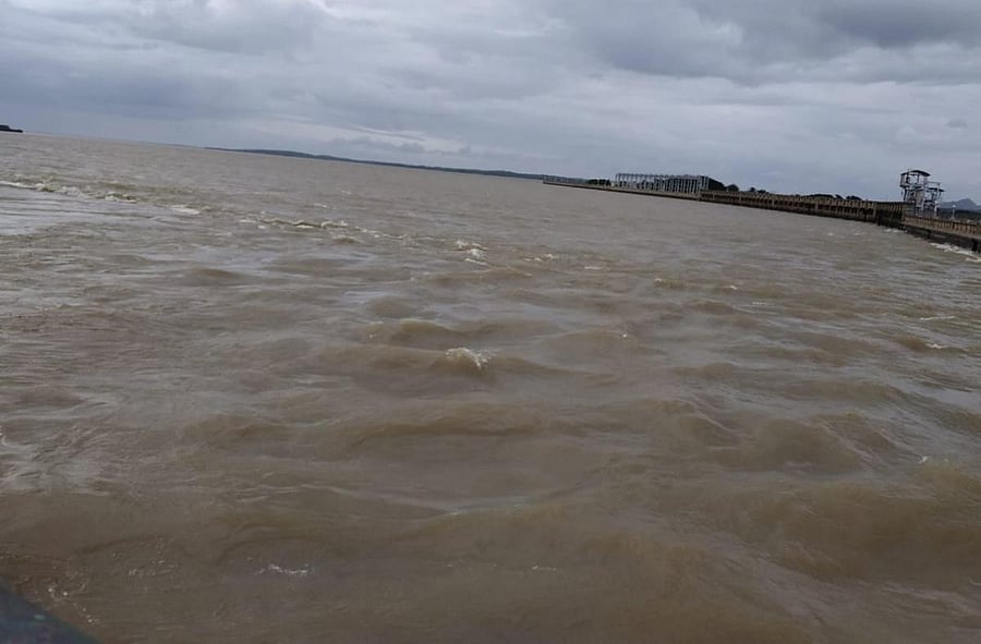 The Krishnaraja Sagar (KRS) dam in Srirangapatna taluk, Mandya district on Tuesday.
