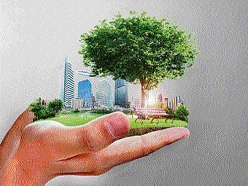 Urban green spaces mitigate the effects of climate change. DH Illustration