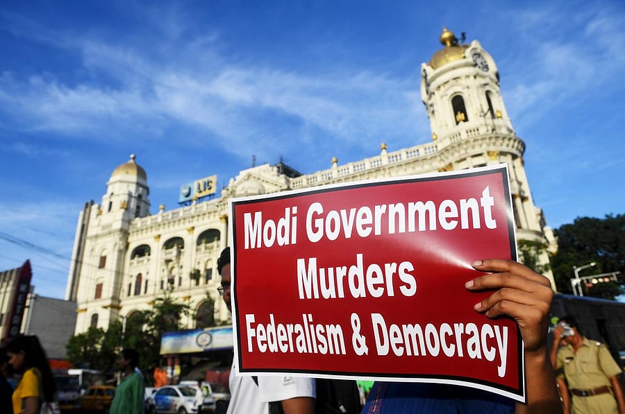 Protestors and social activists take part in a protest against scrapping of Article 370. (AFP Image of Representation)